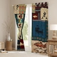 thumbnail image 3 of Homewish Retro Aztec Black Out Curtains,Pike Fish Curtains Pack of 2 (42x63 Each),Rustic Farmhouse Cabin Bedroom Curtains For Boys Teens,Microfiber Bedroom Decor, 3 of 6