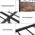 thumbnail image 5 of EastVita King Bed Frame with Rustic Wood Headboard, Metal Platform Bed Frame King Heavy Duty, Sturdy Steel Slat Support, No Box Spring Needed, 5 of 8