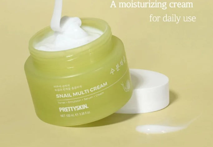 Snail Multi Cream, Toner, Emulsion, Serum For Face & Neck 100ml (3.38 fl oz) Asian- Korean Hydrating, Whitening, Anti-Wrinkle Effect By PRETTYSKIN