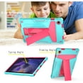 thumbnail image 2 of zukof Case for Samsung Galaxy Tab A8 10.5 Inch 2022 Model (SM-X200/X205/X207) - Dual Layer Hybrid Rugged Shockproof Protective Cover Case with Kickstand + 1 Stylus (Teal/Pink), 2 of 5