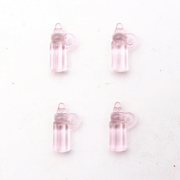 VERDANVERSE Baby Bottle Party Favor Acrylic Pink 48Pcs DIY Ornament