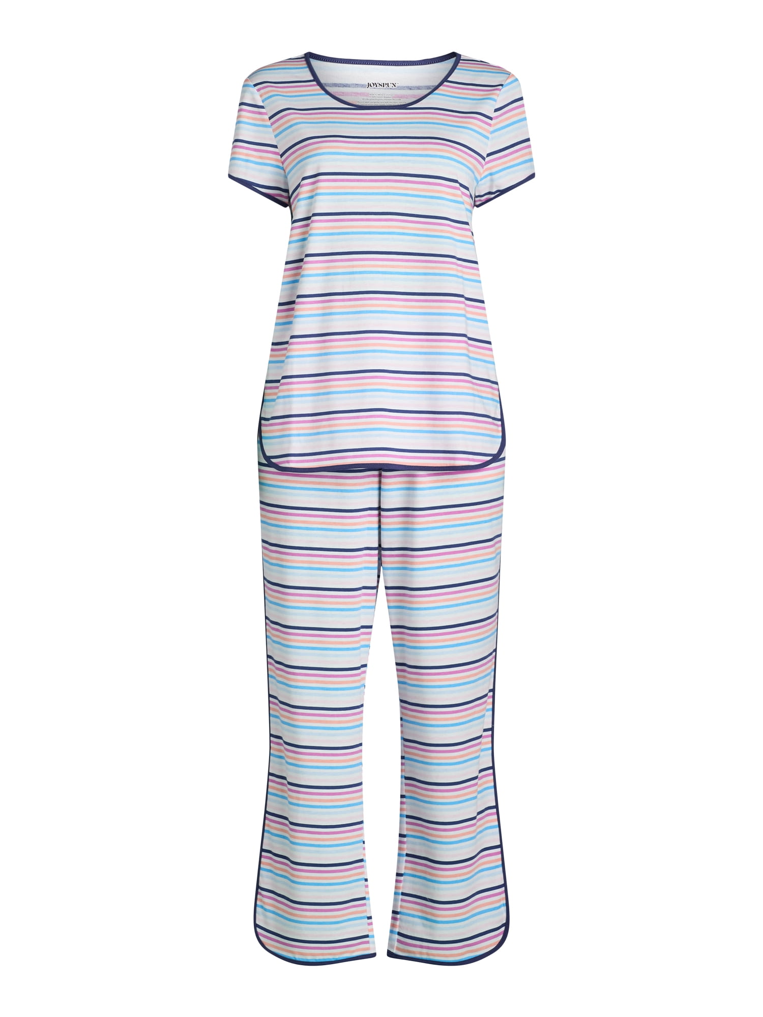Joyspun Women's and Women’s Plus Lightweight Sleep Tee and Pants Set, 2-Piece, Sizes XS to 3X