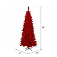 thumbnail image 2 of Vickerman 4.5' Flocked Red Slim Fir Artificial Christmas Tree, Red Dura-lit LED Lights, 2 of 2