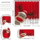 thumbnail image 3 of Juego de cortinas de ducha de Navidad para baño, 4 piezas de cortina de ducha de Navidad/alfombras de baño antideslizantes/tapa de inodoro/alfombra de baño, decoración divertida de alce Rojo Verde RV1016-0122460FYD, 3 of 5