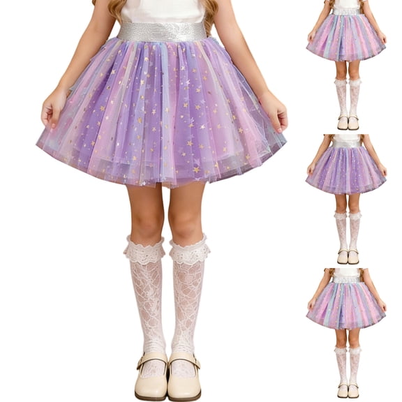 Cowsor Big Girls Fashion Tulle Skirt Fluffy Mesh Mini Skirt Elastic Waist Design Sweet Style Comfortable Wear for Party Holiday School Daily Activities