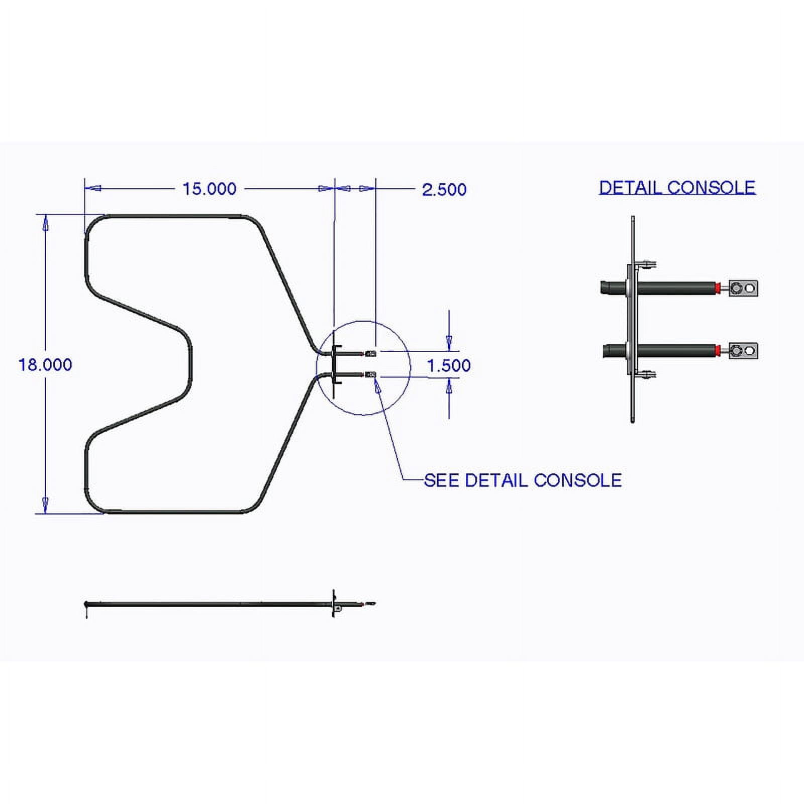 Range Kleen 7501 GE, RCA Hotpoint Replacement Bake Element 2585W 250V