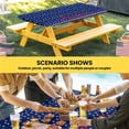 thumbnail image 6 of 4th of July Table Cloths for 3 Foot Rectangle Tables, Independence Day American Patriotic Stars Blue Patio Waterproof Elastic Fitted Tablecloths, Washable Rectangular Table Cover for Camping, 6 of 8