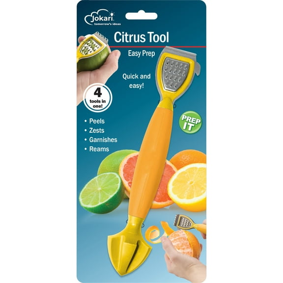 Jokari Citrus Tool Zests Peels and Creates Garnishes from Grapefruit, Lemons, Limes