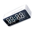 thumbnail image 2 of Reloj digital portátil con altavoz para dormitorio y oficina, mini despertador con espejo blanco, 2 of 8