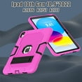 thumbnail image 6 of for iPad 10th Generation,iPad 10.9 Inch Case Silicone Rubber Rugged with Foldable Kickstand Heavy Duty Shockproof Rugged Protection Cover for iPad 10th Generation Case 2022 Release, Rose, 6 of 7