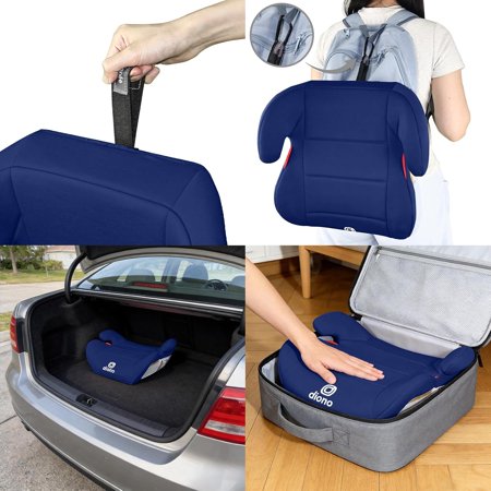 Diono Solana Lite Backless Booster Car Seat 2 Pack for Kids, Lightweight Travel Booster Seat, Machine Washable Covers, Fits Children 40-100 lbs, Blue Surge