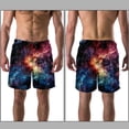 thumbnail image 3 of luoweisi Men's Beach Shorts Quick Dry Swim Trunks with Mesh Lining Galaxy L, 3 of 5