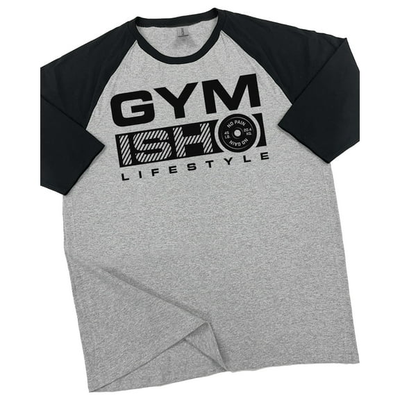 GYMISH RAGLAN GYMISH 3 Workout Gym T-Shirt – Funny Gym Shirt for Men, Fitness & Bodybuilding Tee, Weightlifting Apparel