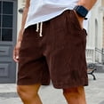 thumbnail image 2 of Lumtrix Mens Corduroy Shorts Casual 5 Inch Elastic Waist Drawstring Summer Beach Sports Loose Fit Shorts With Pocket Wine XL, 2 of 7