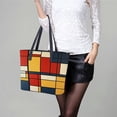 thumbnail image 6 of Mondrian Inspired（9） Woman Leather Handbags Large Tote Bag Fashion Portable Handbags With Zipper, 6 of 7