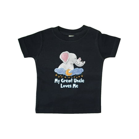 

Inktastic My Great Uncle Loves Me Cute Elephants Clouds Moon and Stars Gift Baby Boy or Baby Girl T-Shirt