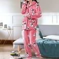 thumbnail image 3 of VANLOFE Unisex Warm Pajamas Household Clothes Solid Bathrobe Lengthened Night-robe Man's Nightgown Casual Robes Pink Robes Sleepwear for Woman 2XL, 3 of 7