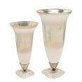 thumbnail image 7 of Flared Glass Vase for Living Room Decor - Contemporary Flower Vase for Table Centerpiece and House Display - Modern Accent for Home Entryway, Room, Bedroom, and Office Desk - 15", Silver & Gold, 7 of 7