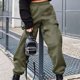 thumbnail image 1 of Chándal informal de gran tamaño para mujer, chándal inferior para correr, gimnasio, pantalones elásticos, ropa de descanso, 1 of 3