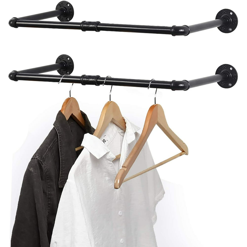 Wall Mounted Clothes Rack, 22-Inch, Set of 2 Industrial Pipe Coat ...
