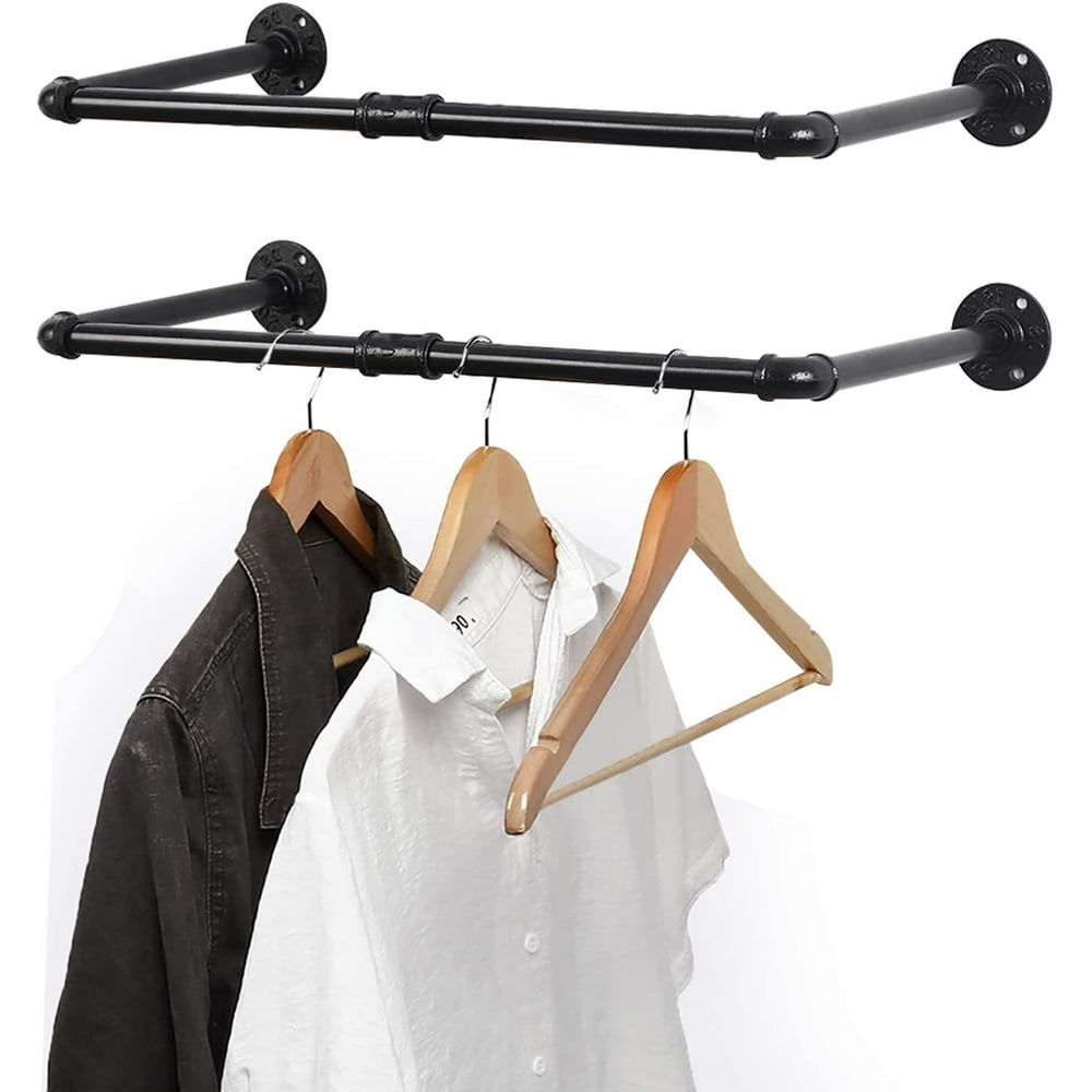 Wall Mounted Clothes Rack, 22Inch, Set of 2 Industrial Pipe Coat