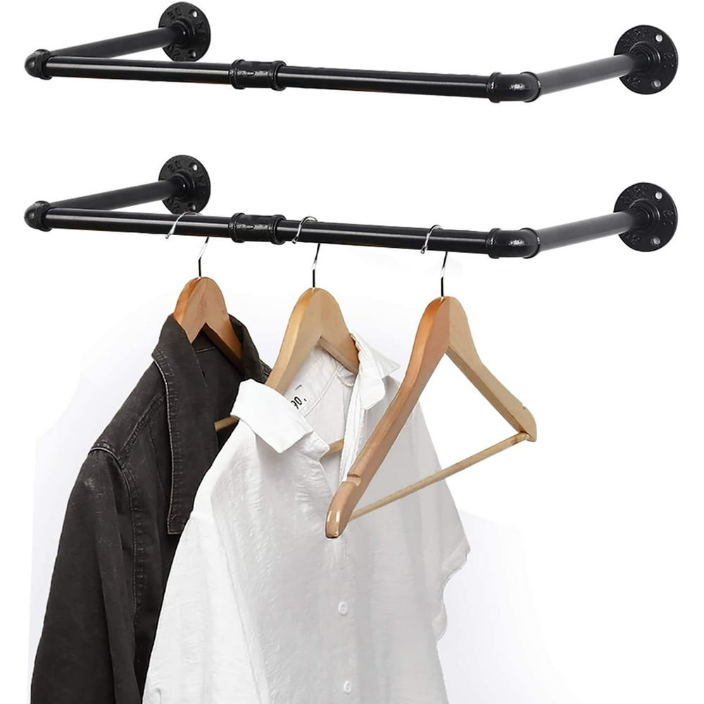 Wall Mounted Clothes Rack, 22-Inch, Set of 2 Industrial Pipe Coat ...