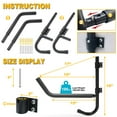 thumbnail image 4 of BIZON Kayak Wall Mounted Fold-away Storage Rack with Paddle Hooks for Canoe Paddle Kayak, 4 of 6