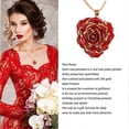 thumbnail image 4 of Collier plaqué or rose 24 carats avec pendentif en forme de rose pour femmes et filles, idéal pour la fête des mères ou un anniversaire., 4 of 4