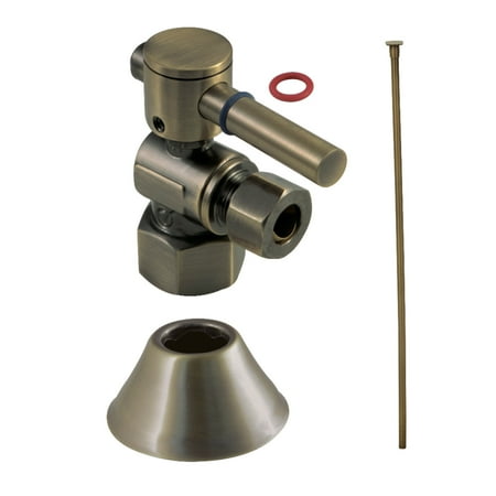 

Kingston Brass CC43103DLTKF20 Modern Plumbing Toilet Trim Kit 1/2 IPS x 3/8 O.D. Comp Antique Brass