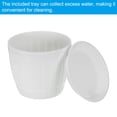 thumbnail image 4 of Uxcell 6 Inch Plastic Plant Pots Flower Planters with Drainage Holes and Tray, White 5 Pack, 4 of 6