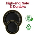 thumbnail image 6 of Smarty Black with Gold Edge Rim Plastic Dinnerware Value Set 240ct, 6 of 8