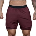 thumbnail image 2 of Shorts for Men Compression 2 In 1 Liner Mesh Running Shorts Quick Dry Elastic Waist Workout Shorts Breathable Gym Athletic Sport Training, 2 of 7