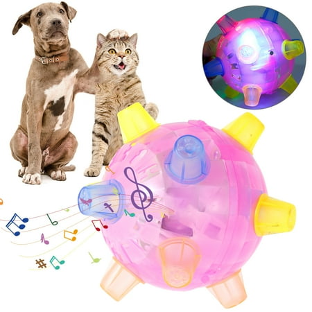 

Adifare Flashing Bouncing Vibrating Ball Plastic Safe Light Up Music Flashing Ball Toy Battery Powered Interesting Dog Jumping Activation Ball for Kids Pets