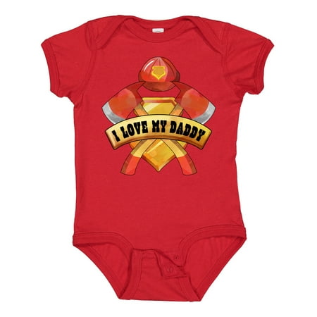 

Inktastic I Love My Daddy- Firefighter Axes Badge Helmet Gift Baby Boy or Baby Girl Bodysuit