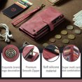 thumbnail image 2 of for Samsung Galaxy S25 Plus Case Wallet for Women Men, Samsung Galaxy S25 Plus Case, PU Leather Magnetic Flip Strap Wristlet Zipper Card Holder Wallet Business Phone Cover for Galaxy S25 Plus, Red, 2 of 10