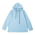 thumbnail image 5 of Beugl Mens Shirts Clearance, Men's Casual Fashion Hooded Spring and Autumn Long Sleeve Solid Color Cotton Linen Shirt Golf Shirts for Men, Polo Shirts for Men Blue XXL, 5 of 9