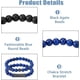 thumbnail image 4 of Pulsera de 4 cuentas de piedra, ónix negro mate, lapislázuli natural, elástica, ojo de tigre, 4 of 7