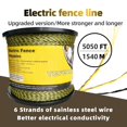 thumbnail image 2 of Poliwire para cerca eléctrica YCFERESY de 1540 m con 6 hilos de acero inoxidable, 2 of 6
