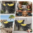 thumbnail image 5 of Yellow Moonlight Outdoor Waterproof Pillow Covers, Modern Rustic Rabbits Botanical Decorative Square Throw Pillowcase Sofa Cushion Sham for Patio/Couch/Chair, 24"x24" 2 Pack, 5 of 8