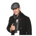 thumbnail image 2 of Men's Flat Beret Cap Adjustable Flat Hat Autumn Winter - Gray Herringbone, 2 of 5