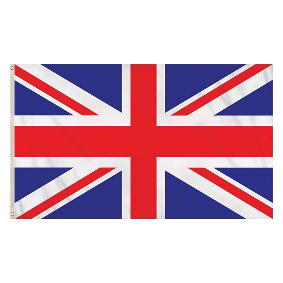 Bwiyojiz Décoration Maison Drapeau Britannique Extérieur 3 Pieds X 2 en Soie pour Mât de Drapeau, Cadeaux pour Vous, Bleu