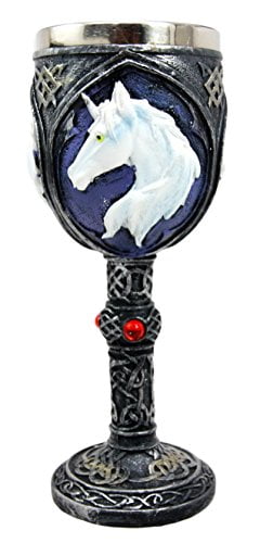 Ebros Gift Vial Of Everlasting Life Rare Unicorn Wine Drink Goblet Chalice Cup 7.5'H