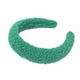 thumbnail image 2 of Gymayou Fluffy Fuzzy Headband Widen Soft Hairband for Women Plush Microfiber Headband Hair Hoop Green, 2 of 2
