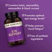 Dr. Mercola Eye Support - Supports Eye & Vision Health - with Lutein, Zeaxanthin, Organic Astaxanthin & Black Currant - Non-GMO, Gluten-Free & Soy Free - 90 Capsules (90 Servings)