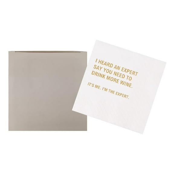 VOWFOO Funny Quotes Cocktail Napkins 4.5x4.5in 2-Ply 100pcs White