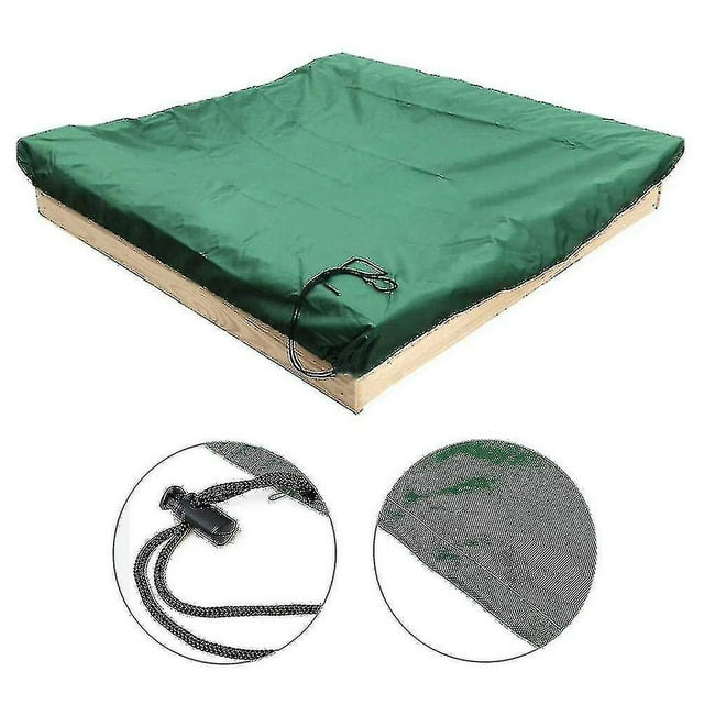 Housse de Bac à Sable avec Cordon, Housse Carrée Antipoussière pour Bac à Sable de Plage, Bac à Sable Imperméable pour Piscine