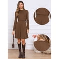 thumbnail image 2 of DARING DIVA Women's Long Sleeve Fall A-Line Ribbed Knit Crew Neck Dress XS Brown, 2 of 6