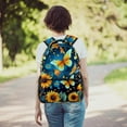 thumbnail image 6 of Lightweight Backpack Sunflower Butterfly School Bag Travel Laptop Daypack for Men Women Casual Rucksack, 6 of 6