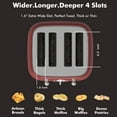 thumbnail image 6 of LONGDEEM 4 Slice Toaster - 6 Browning Options, Wide Slots, High Lift Lever, Dual Controls - Red, 6 of 7
