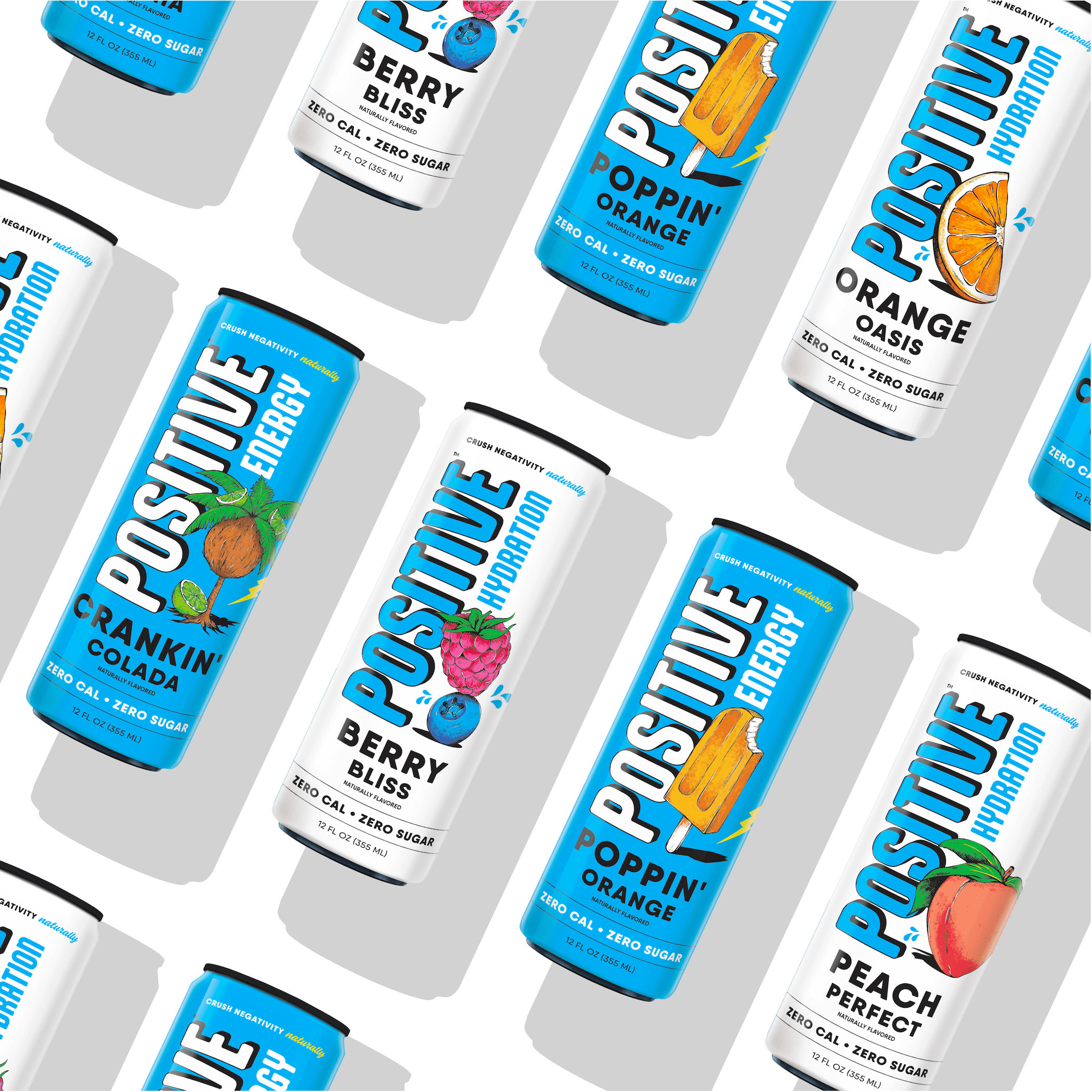 Positive Hydration Orange Oasis | 12-oz Cans (12-Pack) | Zero-Calorie Electrolyte Drink with Essential Vitamins, Calcium, and Hydration Support
